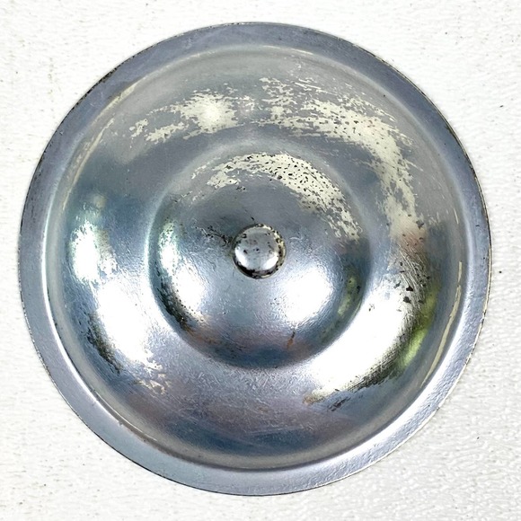 Depression Clear Glass Creamer with Metal Lid Etched Floral Vine - Picture 10 of 11